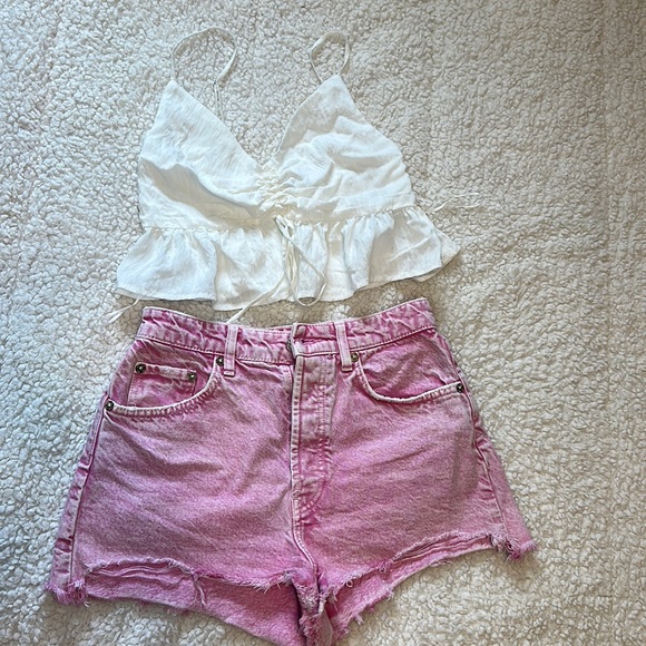 Zara Shorts Zara Pink Jeans Shorts Poshmark